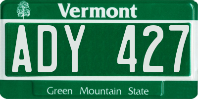 VT license plate ADY427