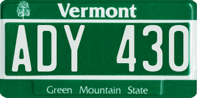 VT license plate ADY430