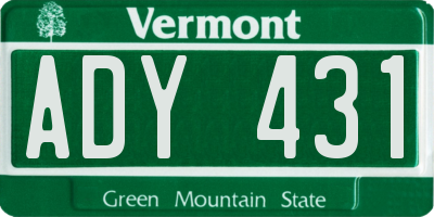VT license plate ADY431