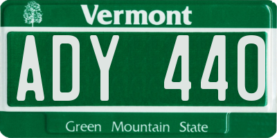 VT license plate ADY440