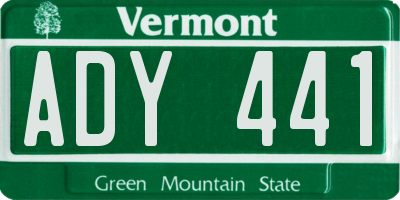 VT license plate ADY441