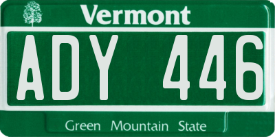 VT license plate ADY446