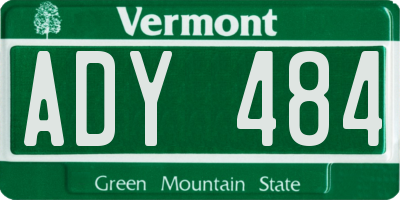 VT license plate ADY484