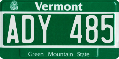 VT license plate ADY485