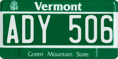 VT license plate ADY506