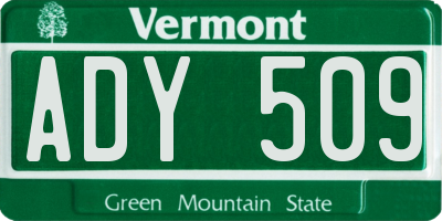 VT license plate ADY509