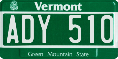 VT license plate ADY510