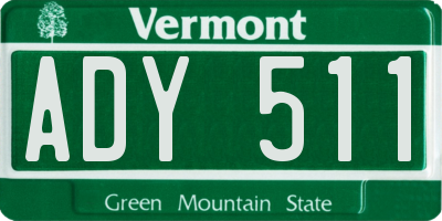 VT license plate ADY511