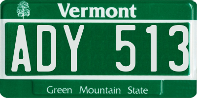 VT license plate ADY513