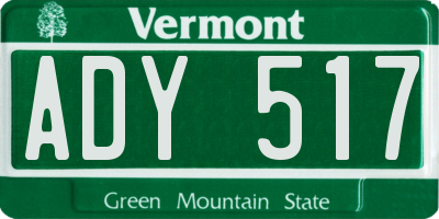 VT license plate ADY517