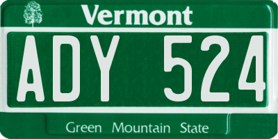 VT license plate ADY524