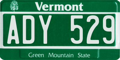 VT license plate ADY529