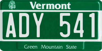 VT license plate ADY541
