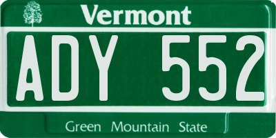 VT license plate ADY552