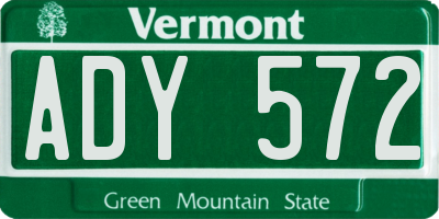 VT license plate ADY572
