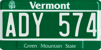 VT license plate ADY574