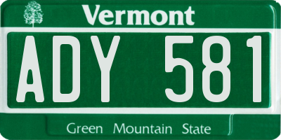 VT license plate ADY581
