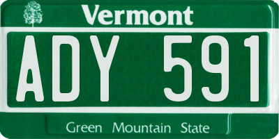 VT license plate ADY591