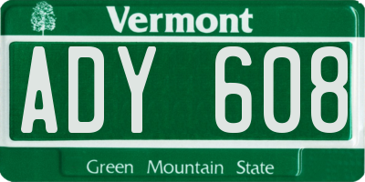 VT license plate ADY608