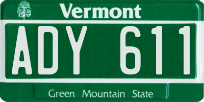 VT license plate ADY611