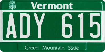 VT license plate ADY615