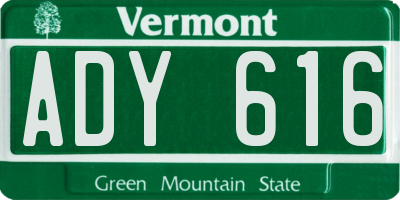 VT license plate ADY616