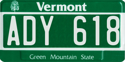 VT license plate ADY618