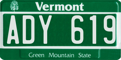 VT license plate ADY619