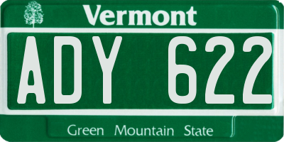 VT license plate ADY622