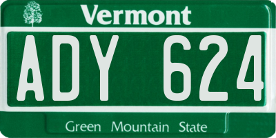 VT license plate ADY624
