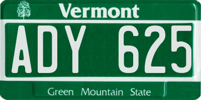 VT license plate ADY625