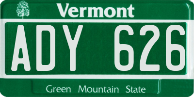 VT license plate ADY626