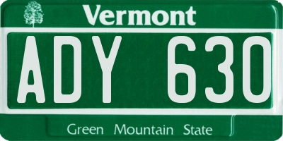 VT license plate ADY630