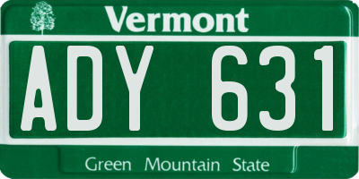 VT license plate ADY631