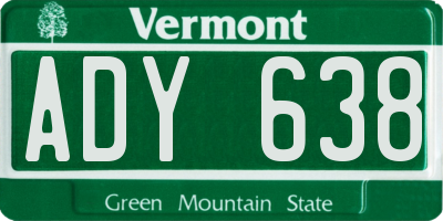 VT license plate ADY638