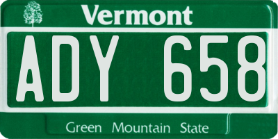 VT license plate ADY658