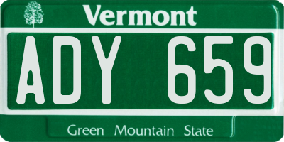 VT license plate ADY659