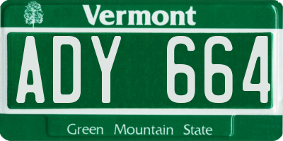 VT license plate ADY664