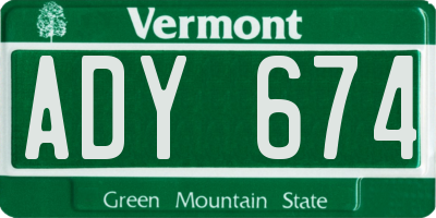 VT license plate ADY674
