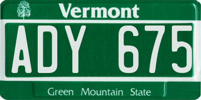 VT license plate ADY675