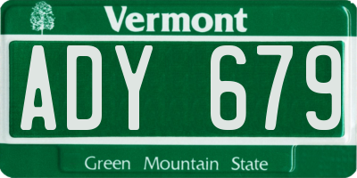 VT license plate ADY679