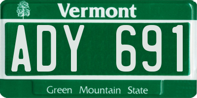 VT license plate ADY691