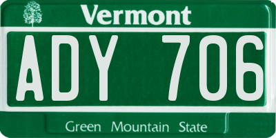 VT license plate ADY706