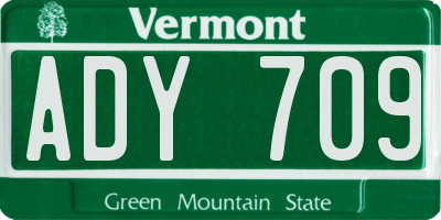 VT license plate ADY709