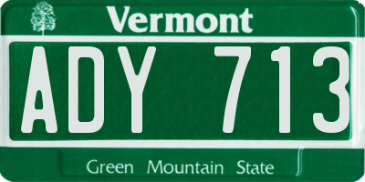 VT license plate ADY713