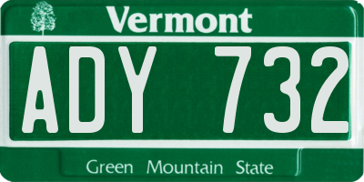VT license plate ADY732