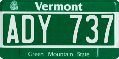 VT license plate ADY737