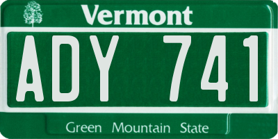 VT license plate ADY741