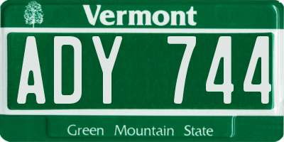 VT license plate ADY744