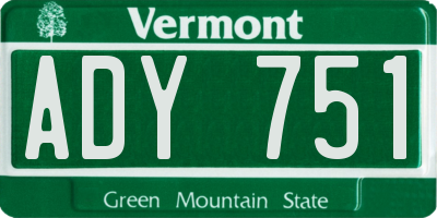VT license plate ADY751